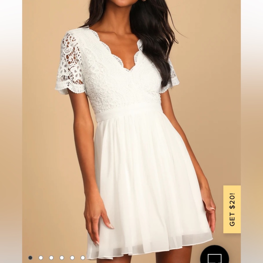Lulu’s white lace skater dress